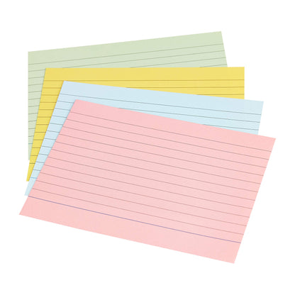 Amazon Basics Index Cards, A6 Ruled, Assorted Neon Colors, Pack of 200