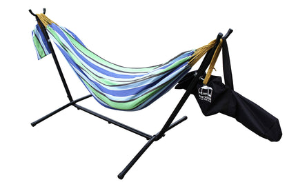 - Ross James Garden Furniture | 100% Double Cotton Hammock | Heavy Duty Metal Stand -