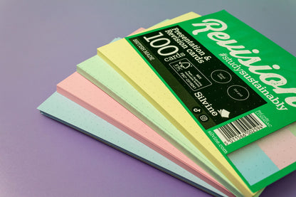 - Luxpad Revision A6 Flash Cards | 5mm Dot Grid (100 Cards) Assorted Colours -