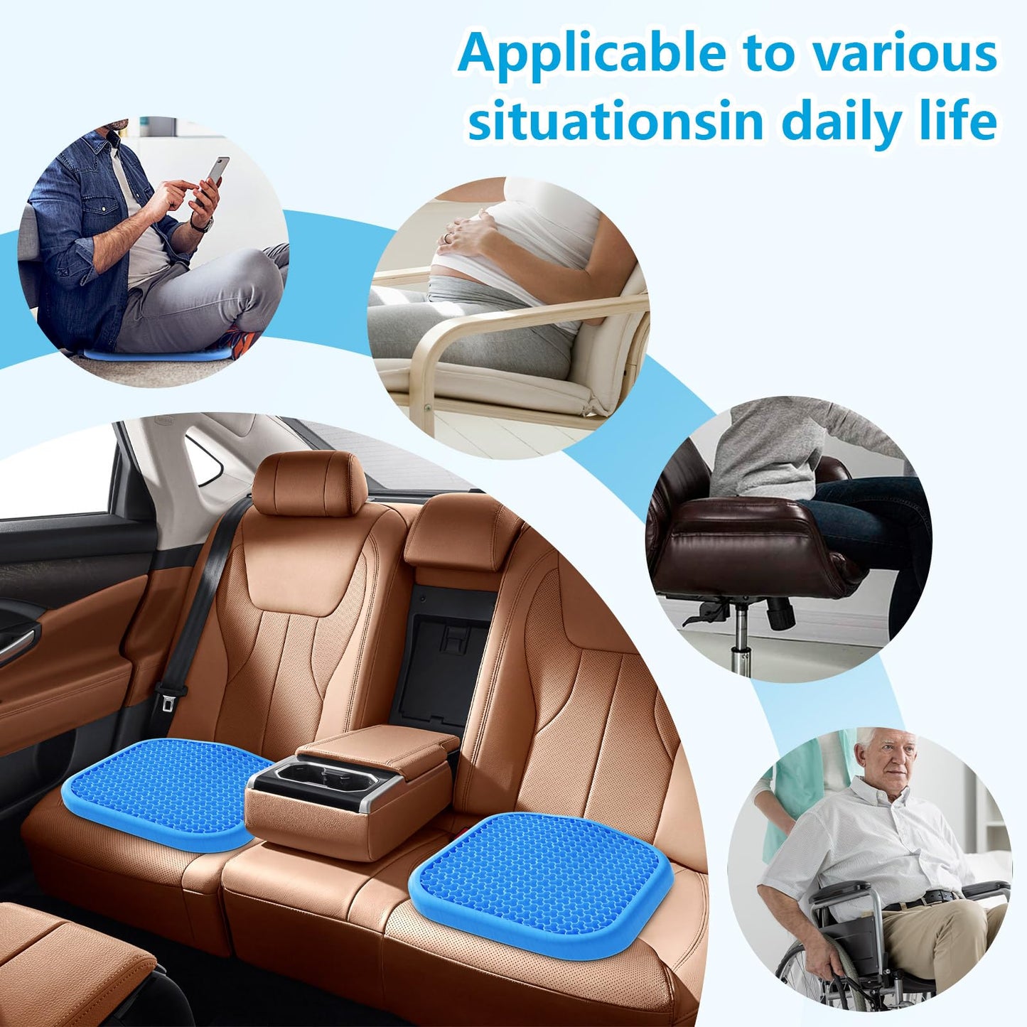 - Wenisuow Gel Seat Cushion, Cushion cover, Double Thick Egg Seat Cushion