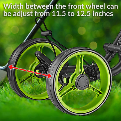 Caddytek 4 Wheel Golf Push Cart - Compact, Lightweight, Close Folding Push Pull Caddy Cart Trolley - Explorer V8, lime, one size