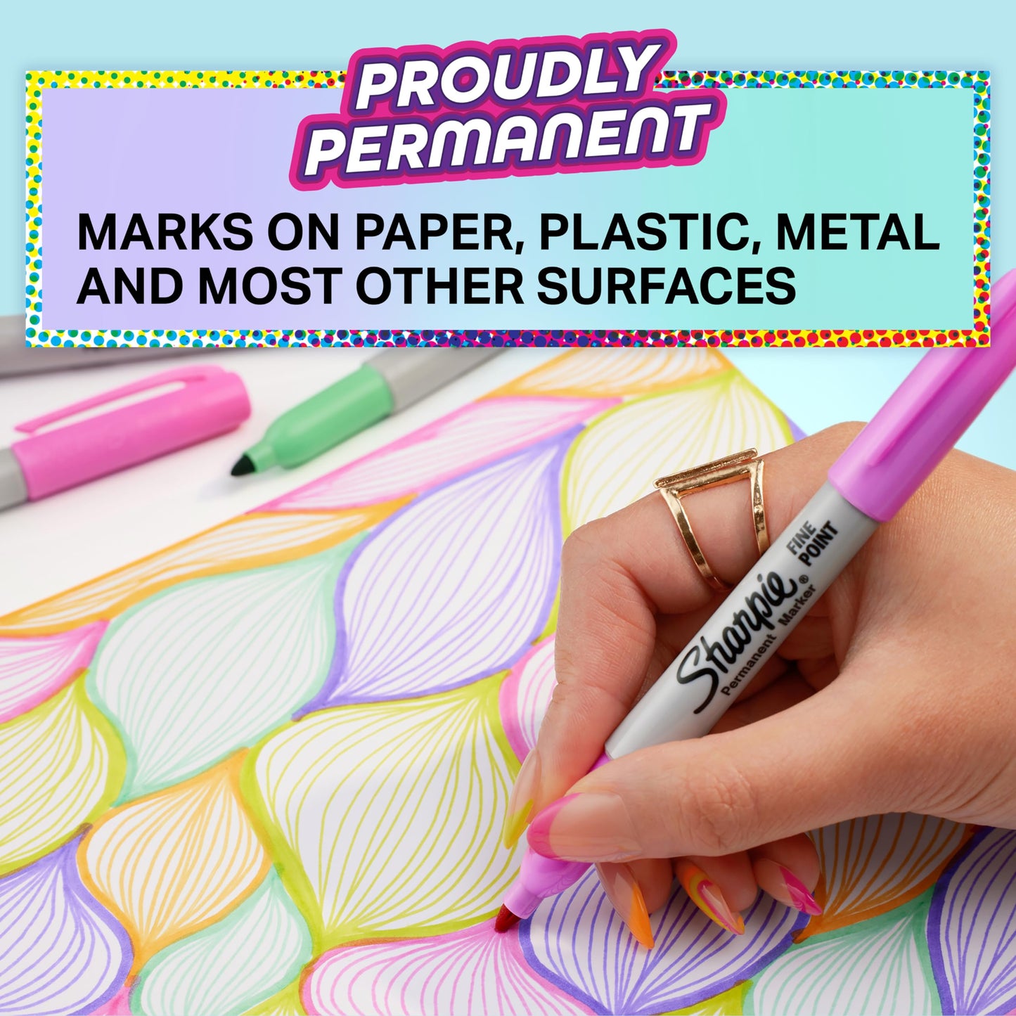 - Sharpie Glam Pop Permanent Markers | Fine Point for Bold Details | Assorted Vibrant Colours | 24 Marker Pens -