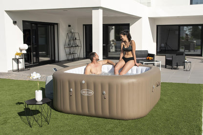 - Lay-Z-Spa Palma Luxury Hot Tub | 8 HydroJet Pro Massage System | Inflatable Spa | LED Lights | Built-In Seats | Foot Massager | Freeze Shield Technology | 5-7 Person -