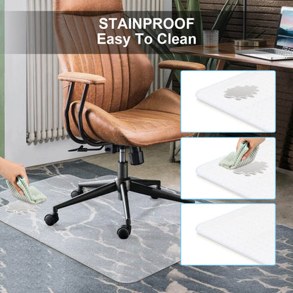 - Trintion Office Chair Mat for Carpeted Floor | 90x120cm PVC Floor Mat Non-Slip Pointed Waterproof Plastic Chair Mat Carpet Protector for Low, Standard and Medium Pile Carpets (Pointed T-shape)