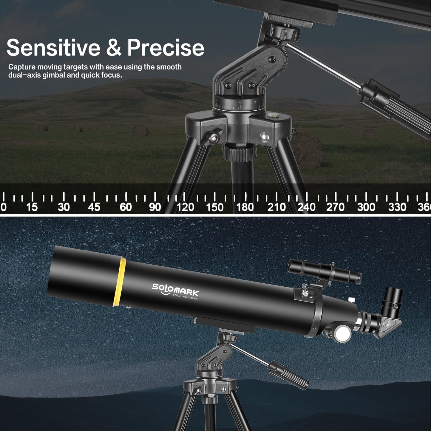 - Telescopes for Adults Astronomy | 80mm Aperture 900mm Professional Refractor Telescope -