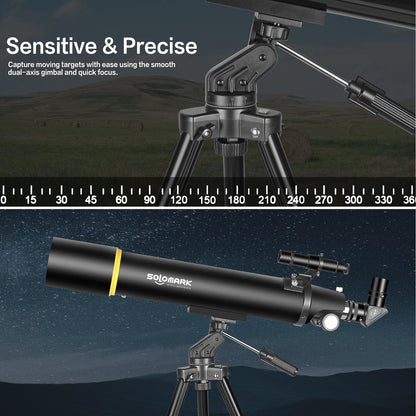 - Telescopes for Adults Astronomy | 80mm Aperture 900mm Professional Refractor Telescope -
