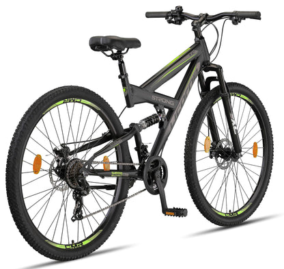 - Licorne Bike Strong D 29 Inch Mountain Bike Fully | Suitable from 150 cm | Front and Rear Disc Brake | Shimano 21 Speed Gears -
