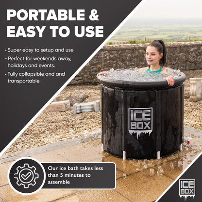 - IceBox | Ice Bath Tub Outdoor | Lid | 320L Cold Water Therapy Tub -