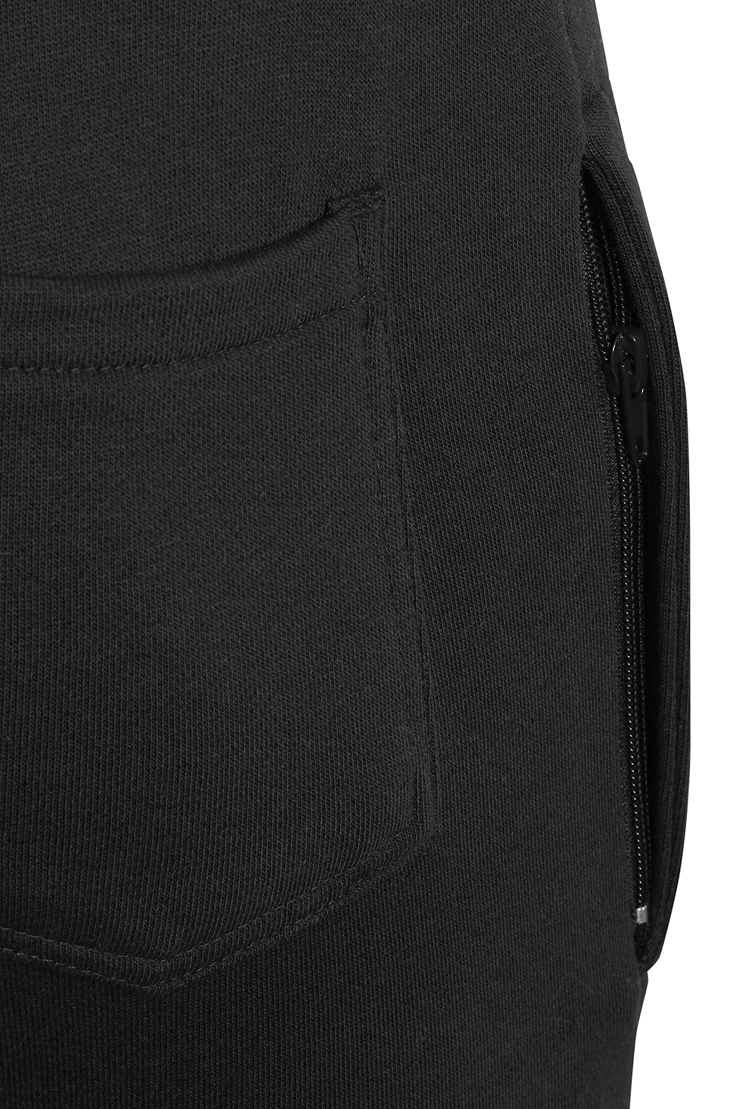 Denim Desire Men's Slim Fits Jogging Bottom Skinny Joggers Sweat Pants Gym Workout Cuffed Ankle Terry Fleece Casual Track Jogging Bottom UK Size S-XXL (Black, XL)