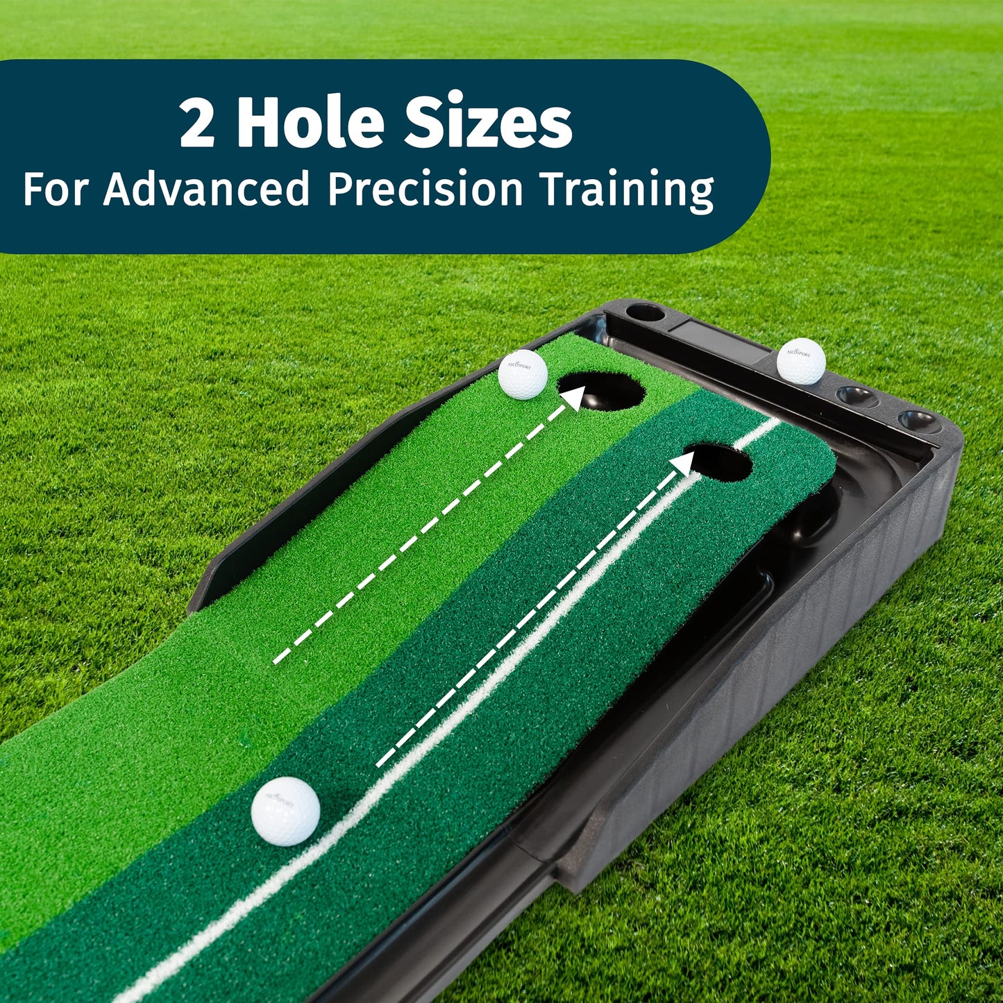 AbcoTech Indoor Golf Putting Mat - Perfect Golf Gifts for Men, Golf Accessories and Indoor Putting Green, Golf Putting Mats for Indoor Golf Experience with 3 Bonus Golf Balls