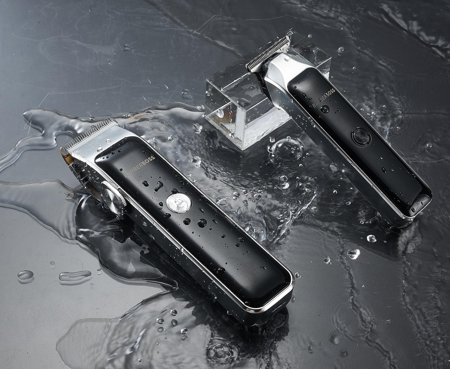 BarberBoss Portable Beard Trimmer Men, Professional Facial Groomer, Men’s Hair Clippers, Self-Sharpening Ceramic Blade, Precision Dial, USB Charging, Red/Green & LED Indicator, QR-2682