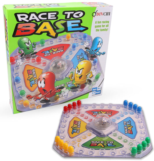 - DIVCHI Race To Base Board Game For kids | Racing and Chasing to Base Game | 4 Players -