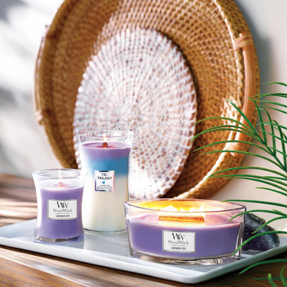 - Woodwick Medium Hourglass Trilogy Scented Candle
