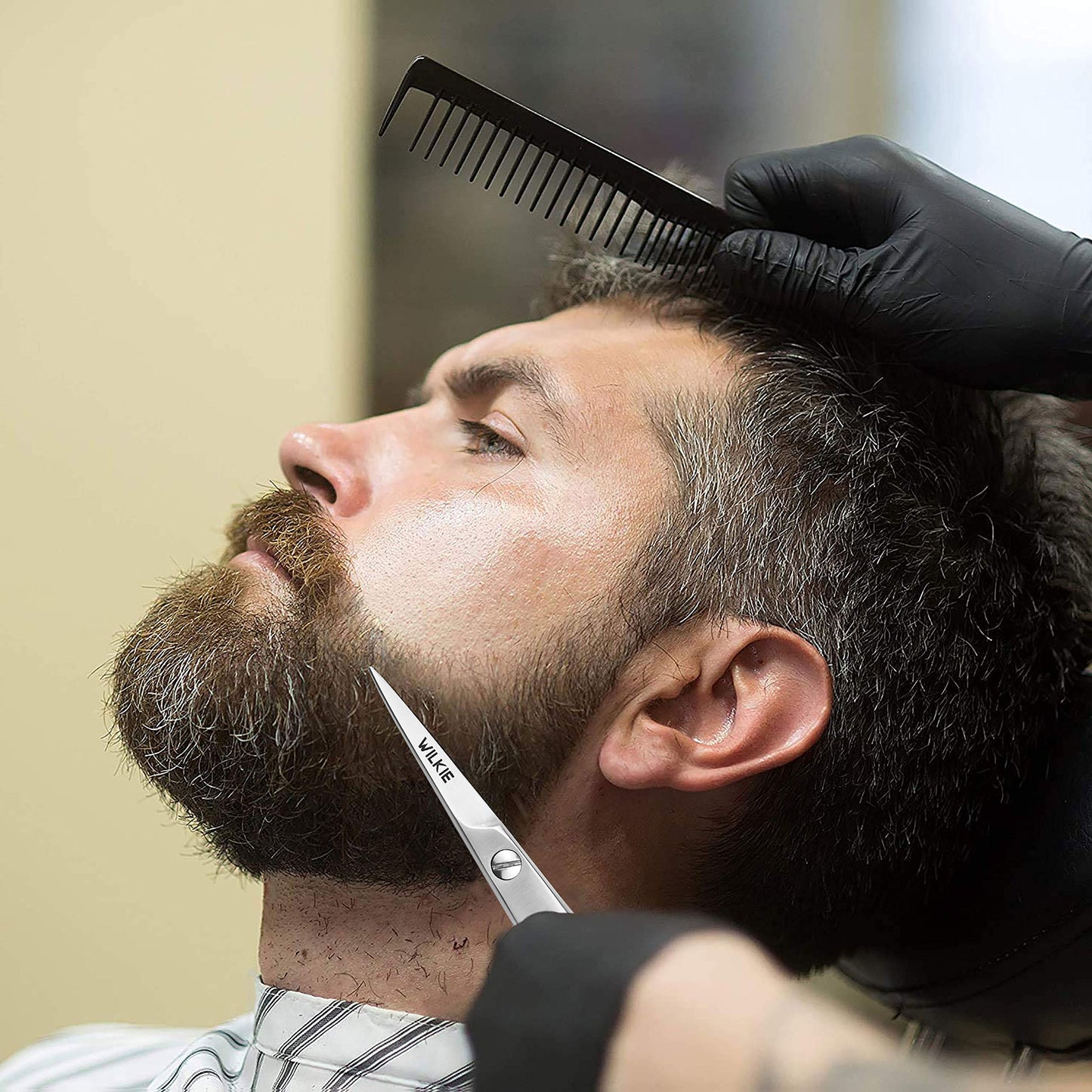 - WILKIE Professional Beard Scissors for Men | Moustache & Beard Trimming Scissors