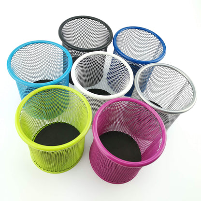 D.RECT Metal Pen Holder Round Wire Metal Mesh Multifunctional Cup for Ballpoint Pen Diameter 85 mm Black 7613