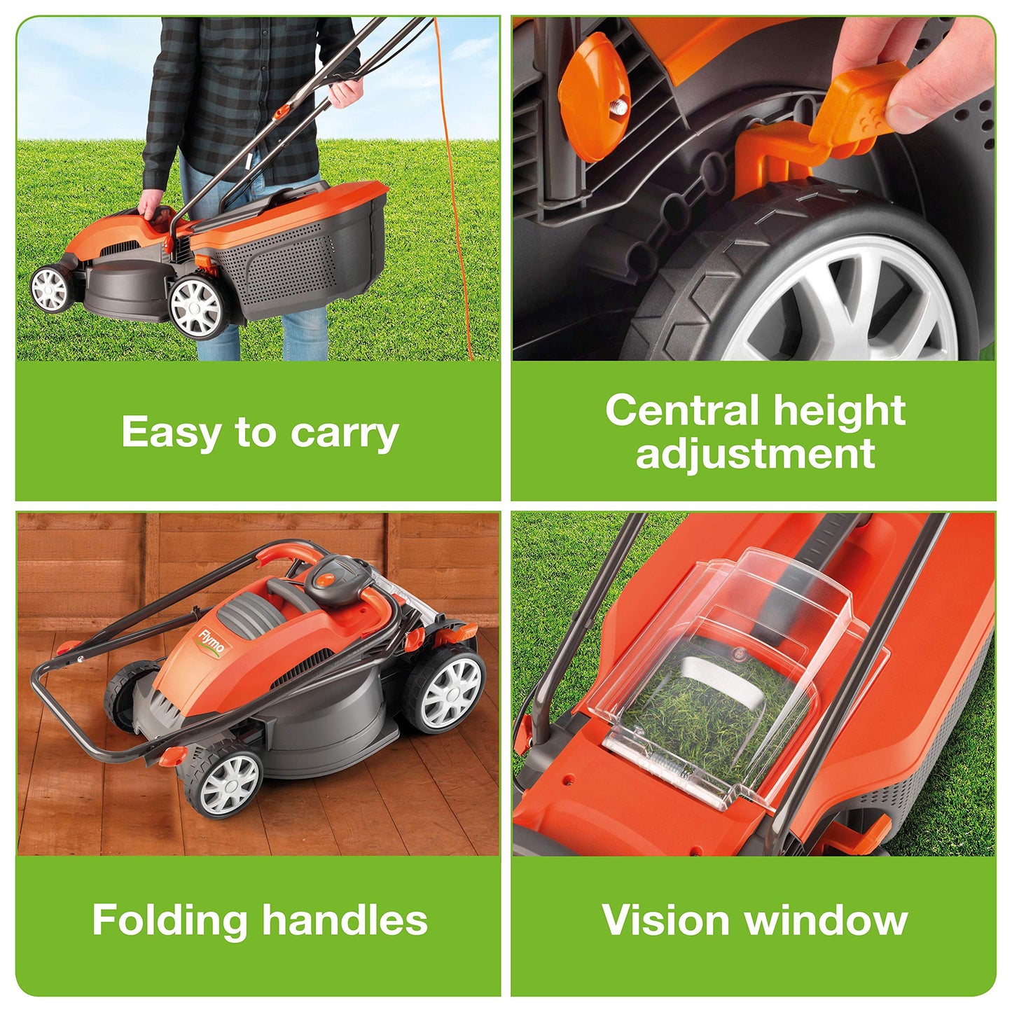 - Flymo Speedi-Mo 360VC Electric Rotary Lawn Mower | 1500W | 36cm Cutting Width | 40 L Grass Box | 967663301 -