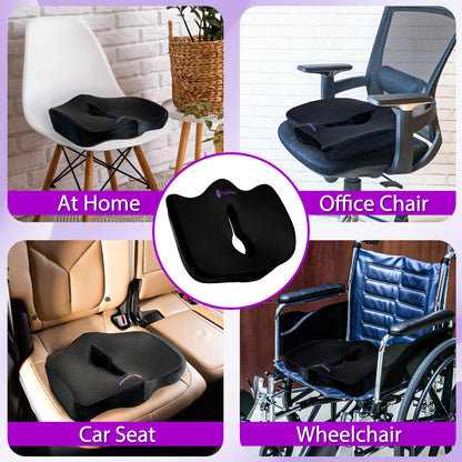 - ErgoRelief Gel-Infused Memory Foam Seat Cushion -