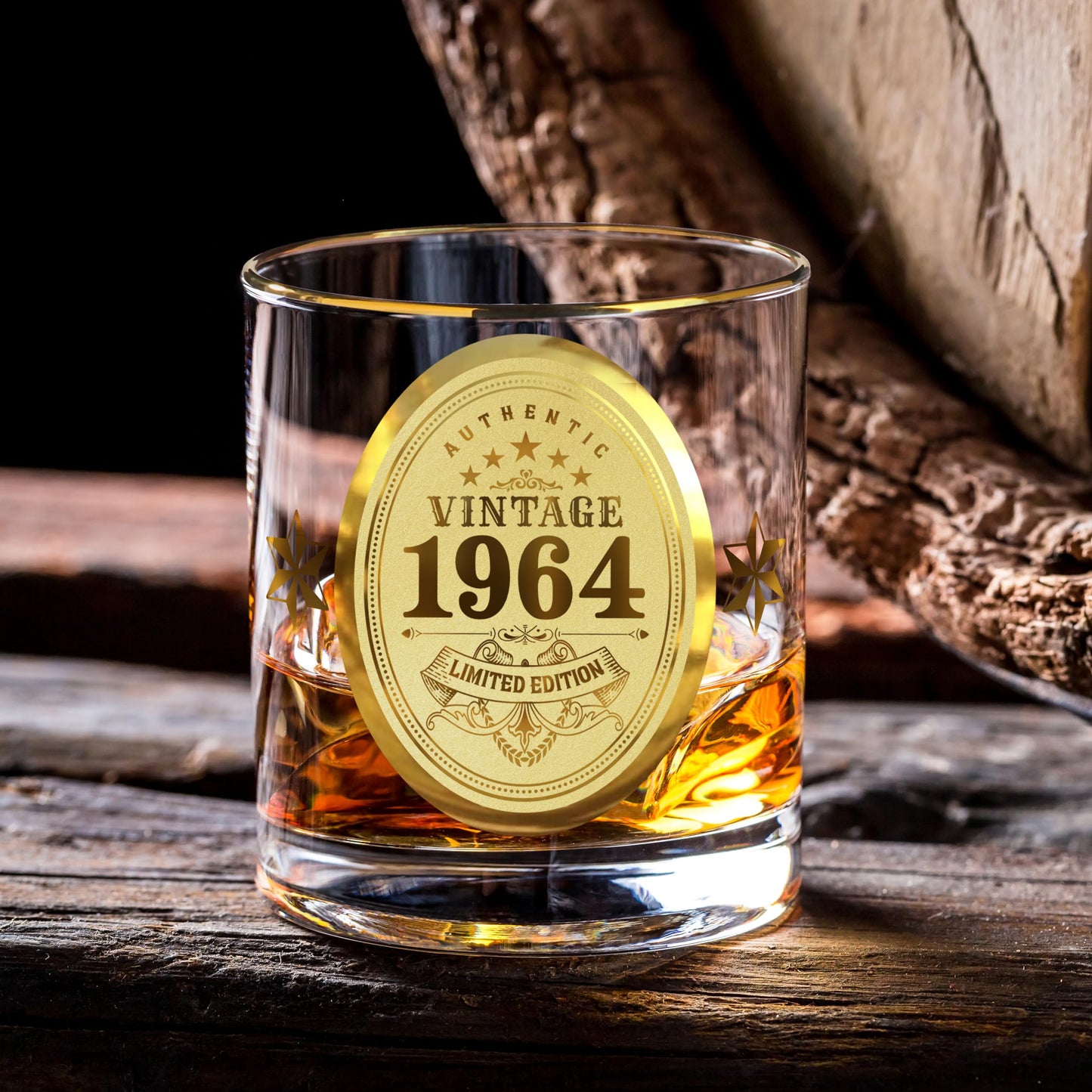 CROWNLY CRYSTAL® 60th Birthday Gifts for Men 1964 Personalised Whiskey Glass Dad Birthday Gifts Grandad Gifts Personalised Glass Whisky Glass 60th Birthday Decorations Husband Birthday Gifts
