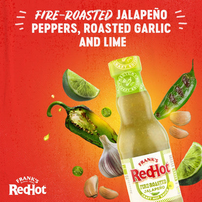 - Frank's RedHot Fire-Roasted Jalapeño Craft Hot Sauce 135 ML | Pack of 2 | Smokey Fiery Hot Chilli Sauce | Use as Condiment | for Veg & Non-Veg Cuisine | Perfect for Grilled Chicken, Nachos and Tacos -