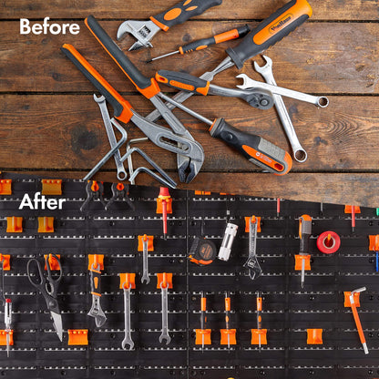 - VonHaus Garage Tool Storage with Shelf & Pegboard For Multiple Tools, Garden Tool Rack for Easy Access