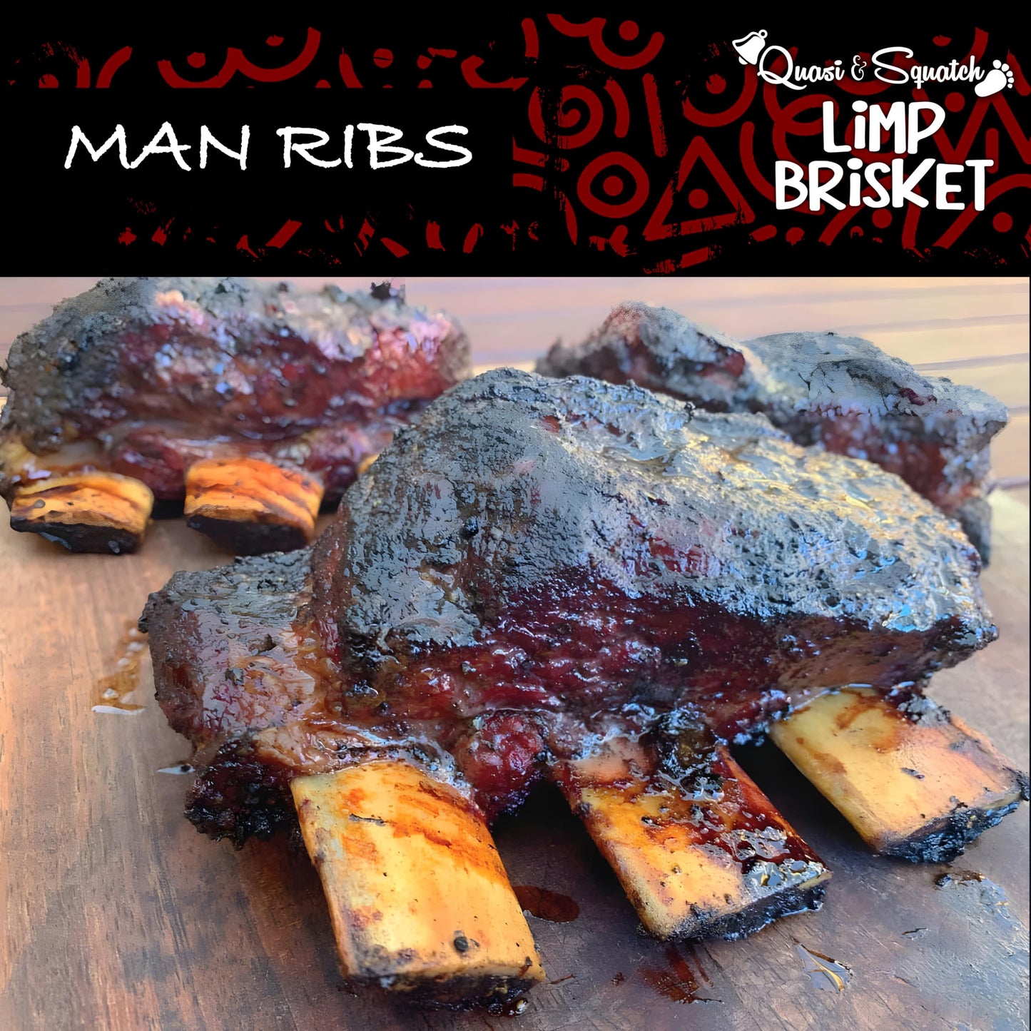 Beef Rub by Quasi & Squatch - Limp Brisket (Smokey Peppery Red Wine) Barbecue Dry Rub Meat Seasoning | Perfect Blend Of Spices For Smoking and BBQ | For Grill Pork Dishes | Large 220g