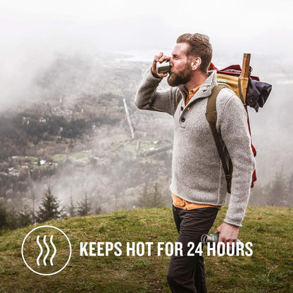 - Stanley Adventure Stainless Steel Thermos Flask | 1L | Keeps Cold or Hot For 24 Hours | Hammertone Green -