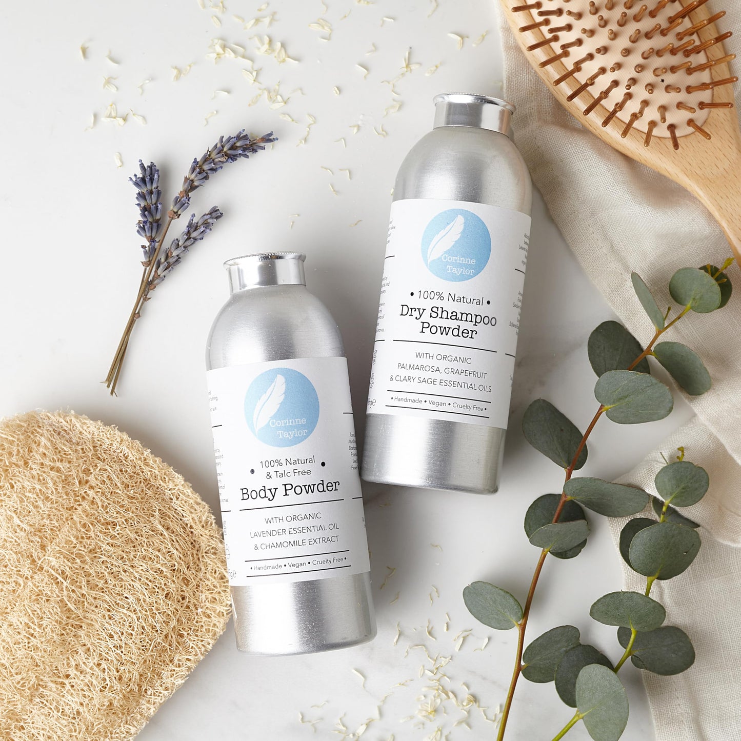 Corinne Taylor | Organic Body Powder | 100% Natural | Talc Free | Intimate Comfort | Chamomile & Lavender | Vegan | 85g