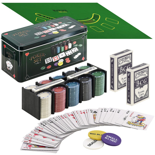 - The Magic Toy Shop | 200 Piece Poker Set Casino Style Game With Mat -