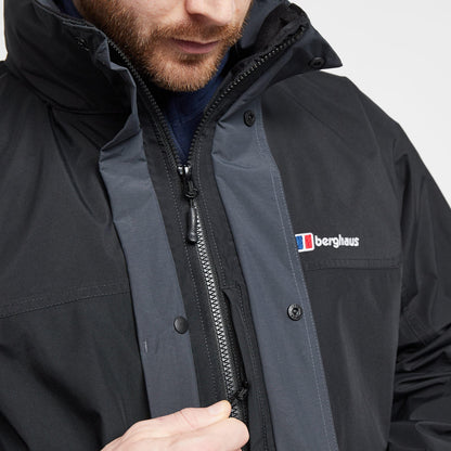 Berghaus Men's Cornice III Interactive Gore-Tex Waterproof Shell Jacket, Durable, Breathable Rain Coat, Black, XL