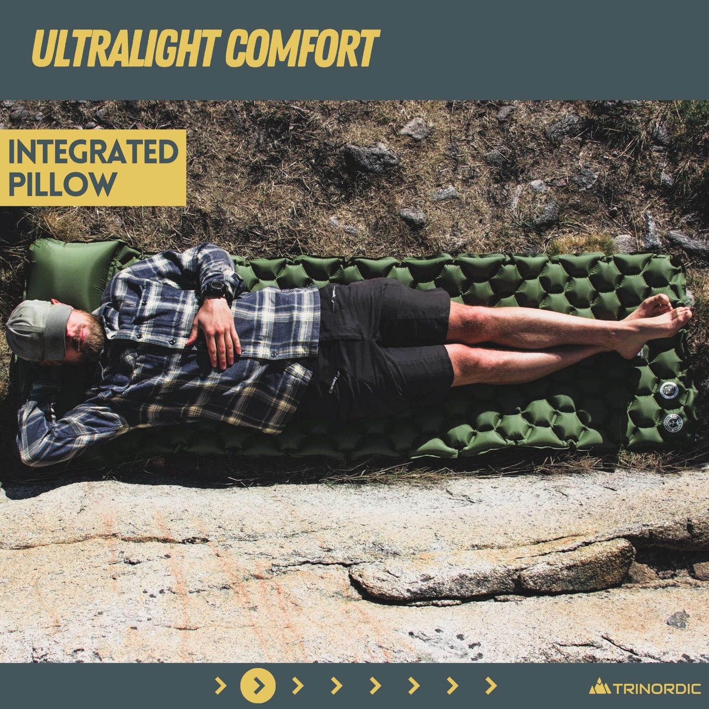 - Trinordic Ultralight Inflatable Camping Mat | With Integrated Pillow | Lightweight | Camping -