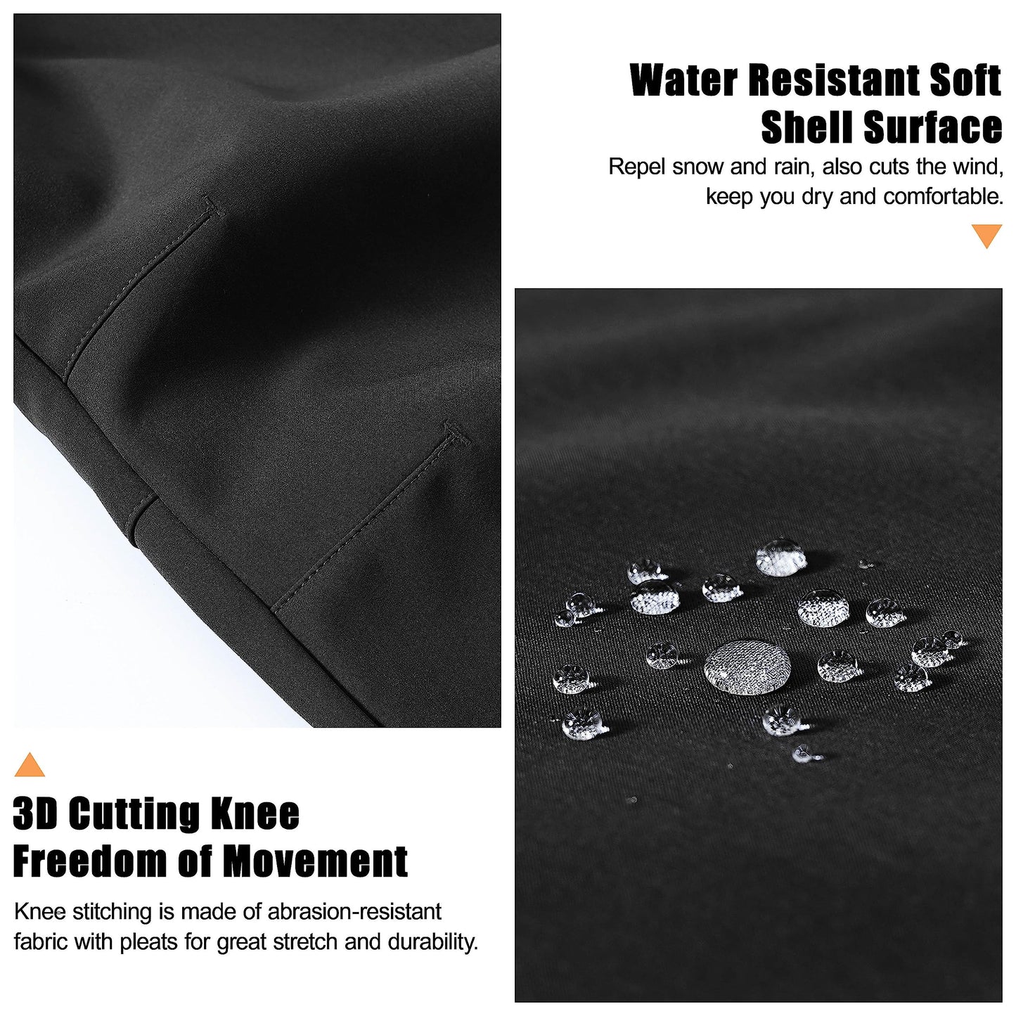 - Rdruko Mens Waterproof Softshell Trousers | Thermal Fleece Lined -