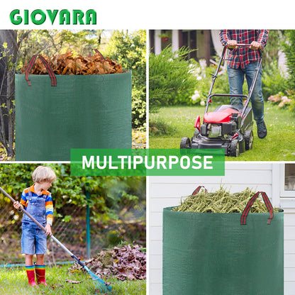 2 x 500L Garden Waste Bags,Waterproof Heavy Duty Large Refuse Sacks with Handles,Foldable and Reusable
