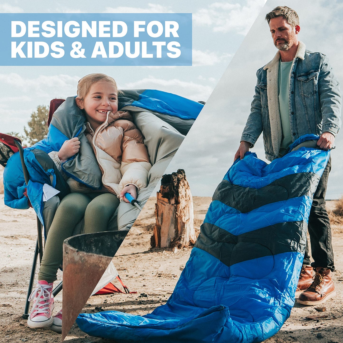 - MalloMe Sleeping Bags for Adults & Kids Sleeping Bag 3-4 Season -