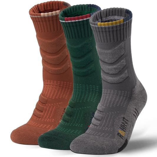 - Merino Wool Compression Anti-Blister Hiking Socks | Outdoor Walking Crew Socks for Men | 3 Pairs -