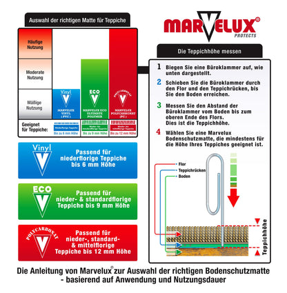 - Marvelux 90 x 120cm | (36" x 47") | Heavy Duty Premium Polycarbonate Rectangular Office Chair Mat -
