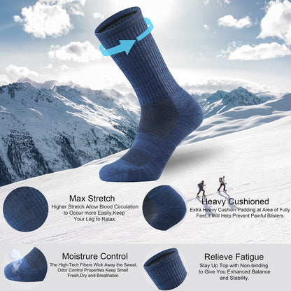 - Ortis Men's Merino | Wool Moisture Wicking | Outdoor Hiking Socks | Pack of 4 -