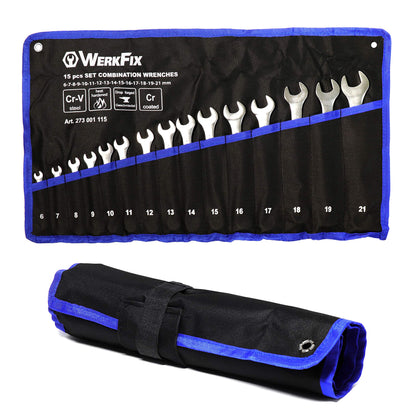 - WerkFix Combination Spanner Set 15-Piece 6-21 mm