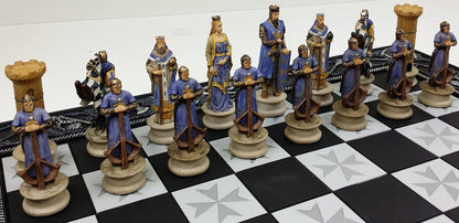 - HPL Medieval Times Crusades King Richard Christian Knights Chess Set | 17" Maltese Board -