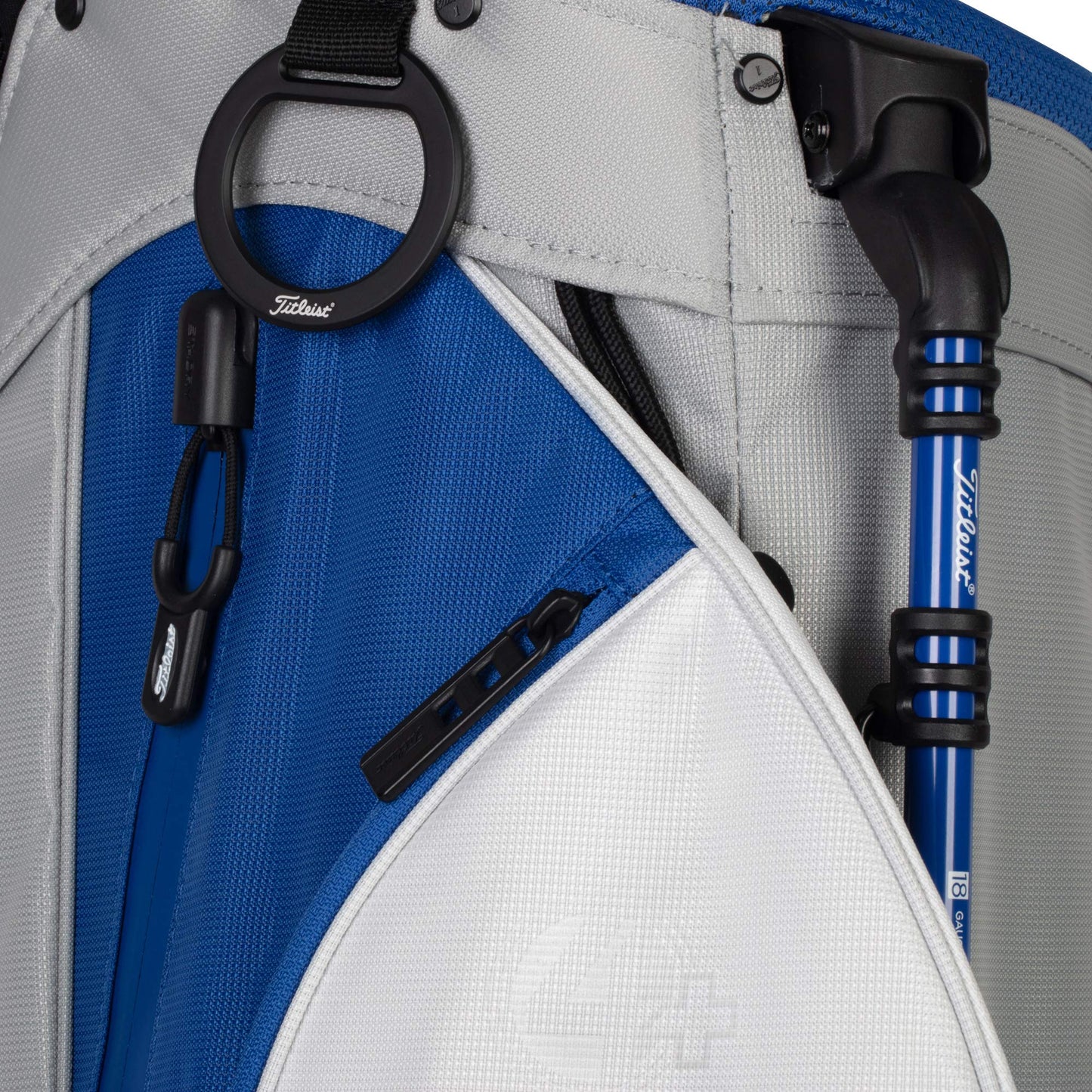 - Titleist | Players 4 Plus Golf Bag  | Gray/White/Royal -