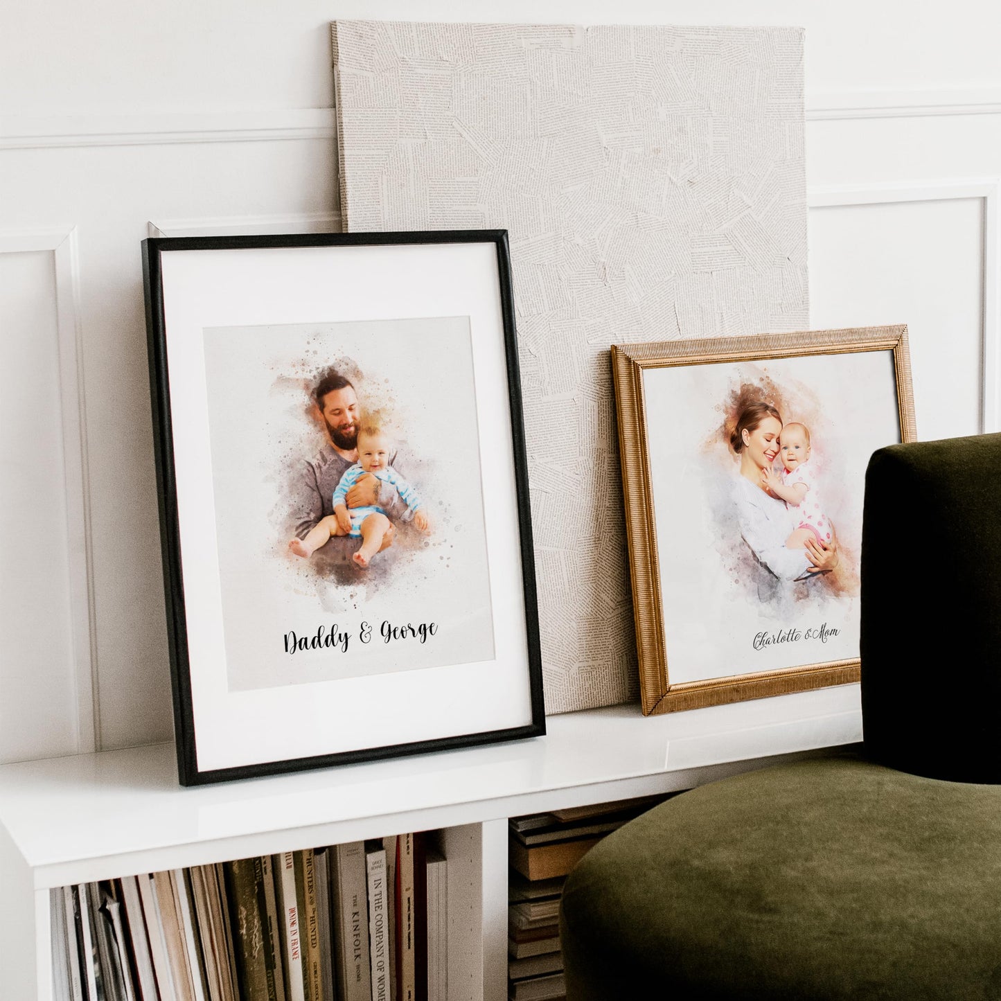 - Watercolour Family Portrait, Father's Day Gift, Personalised Painting From Photo, Custom Family Print