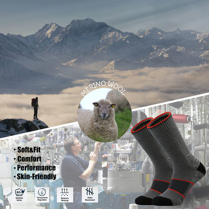 - Ortis Men's Merino Wool | Moisture Wicking Light Weight Breathable | Hiking Socks | 4 pack -