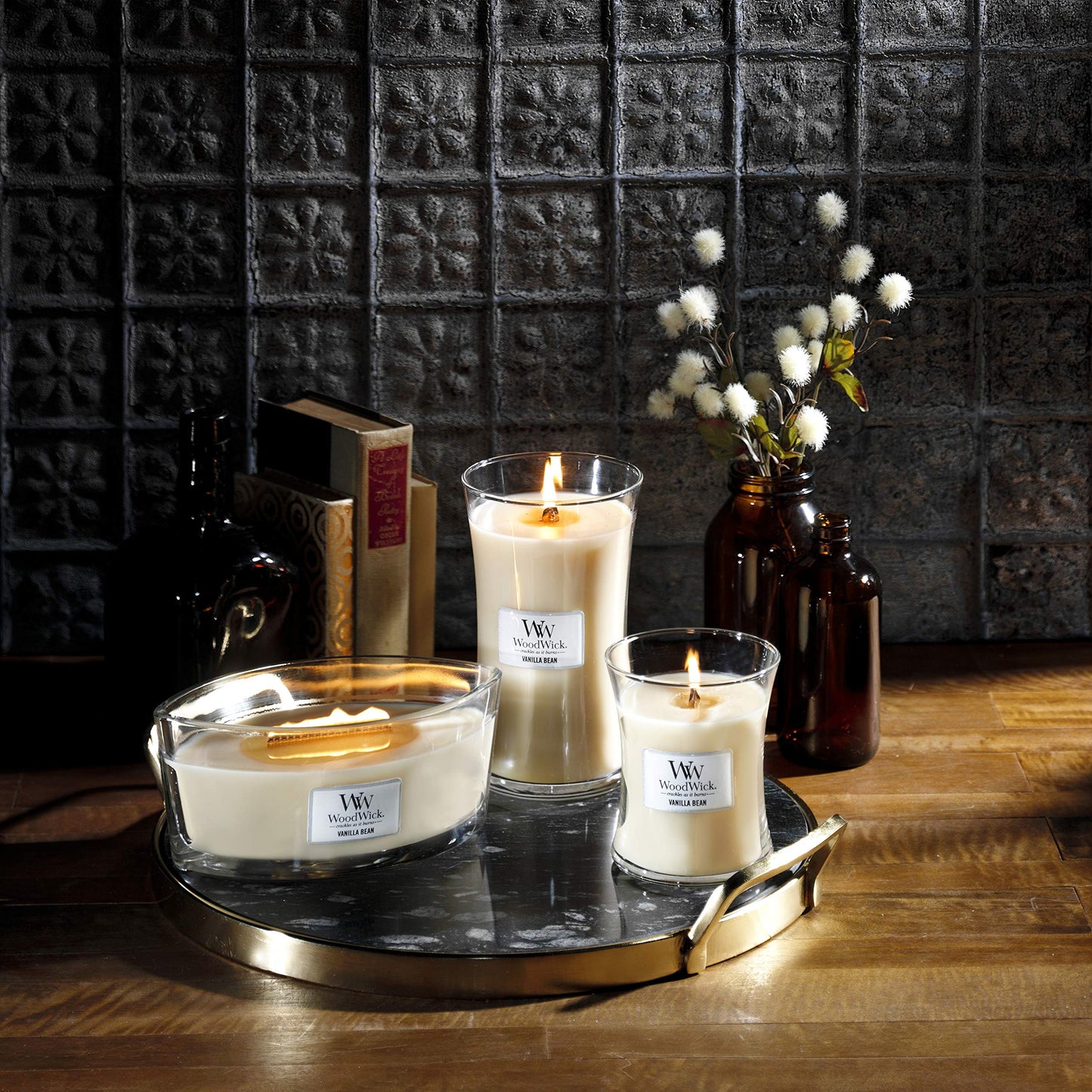 - Woodwick Ellipse Scented Candle with Crackling Wick | Vanilla Bean |