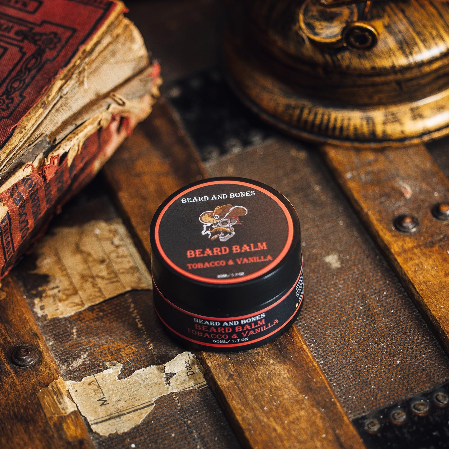 50ml Beard Balm For Men - Beard and Bones | Shea Butter, Jojoba Oil, Almond Oil | | Choice of 6 Scents (Tobacco & Vanilla)