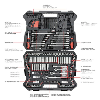 - STARWORK True Mechanic™ | 303-Piece Mechanics Tool Set | Socket Set -