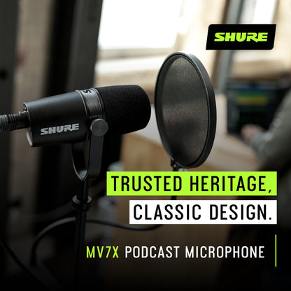- Shure MV7X XLR Podcast Microphone | Pro Quality Dynamic Mic for Podcasting & Vocal Recording | Black -