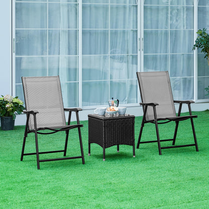 - Yaheetech Folding Chairs Outdoor Chairs Foldable Dining Chairs with Armrests 2PCS.