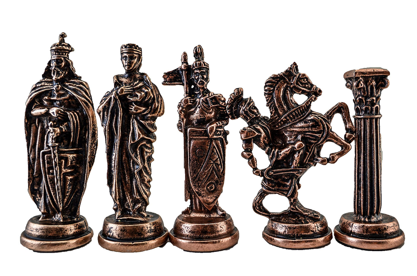 - Royal Medieval ,British Army, Antique Copper Chess Set | Handmade Pieces and Natural Solid Wooden Chess Board with Storage Inside | 3.35inc -