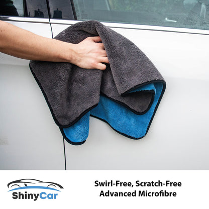 - ShinyCar® UK | Professional XL 1000GSM Microfibre Car Drying Towel | 75x55cm | Ultra Deep Soft Plush Pile -