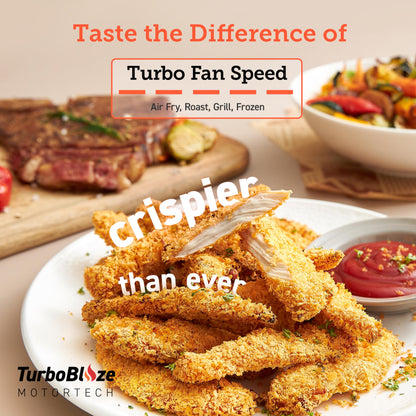 COSORI Air Fryer TurboBlaze, 6L Compact Design, 9 Functions with 5 Auto Fan Speeds Airflow System, Fast and Energy Saving, 30℃ to 230℃, Quiet, 110+ Recipes, Oil Free, Non-stick, Dishwasher Safe