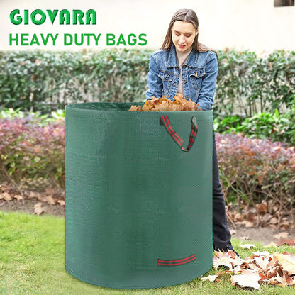2 x 500L Garden Waste Bags,Waterproof Heavy Duty Large Refuse Sacks with Handles,Foldable and Reusable